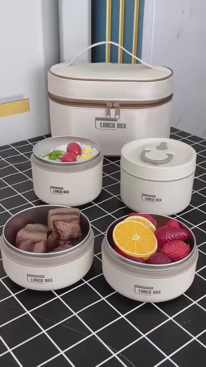 Juego de 4 recipientes portátiles para alimento